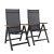 Chicreat – Silla plegable de aluminio con reposabrazos de acacia con certificado FSC y respaldo alto reclinable