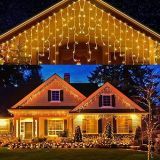 Cortina Luces Navidad Exterior,4M 240 Leds Luces Navidad Exterior, 8 Modos de Guirnalda Luces Interior Exterior