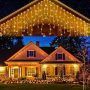 Cortina Luces Navidad Exterior,4M 240 Leds Luces Navidad Exterior, 8 Modos de Guirnalda Luces Interior Exterior