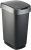 Cubo de basura Rotho Twist de 50 l con tapa, plástico (PP) sin BPA, negro/plateado, 50 l (40,1 x 29,8 x 60,2 cm)