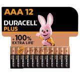 Duracell Plus pilas AAA (pack de 12) – Alcalinas 1,5 V – Hasta 100 % extra duración – Fiabilidad para dispositivos cotidianos – Embalaje sin plástico – 10 años de almacenamiento – LR03 MN2400