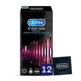 Durex Preservativos Intense con Puntos y Estrías y gel estimulante – 12 condones