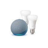 Echo Dot (4th Gen), Blue + 2x BLE White Bulb E27