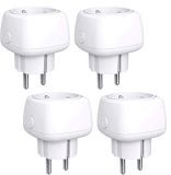 Enchufe Inteligente Mini Enchufe Wi-Fi 10A, con Control Remoto Meross app, Compatible con Alexa, Google Assistant y SmartThings, Wi-Fi Smart Plug, Paquete de 4