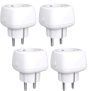 Enchufe Inteligente Mini Enchufe Wi-Fi 10A, con Control Remoto Meross app, Compatible con Alexa, Google Assistant y SmartThings, Wi-Fi Smart Plug, Paquete de 4