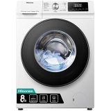Hisense WDQA8014EVJM – Lavadora Secadora 2 en 1 con Vapor, Clase A, Carga Frontal 8 Kg Lavado, 5 Kg de Secado, 1400 rpm, Motor Eficiente Inverter, Sistema Antibalanceo, Puerta XL, Gran Display LED