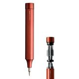 HOTO Juego de Mini Destornilladores de Precisión 24 en 1, con 24 Puntas de Acero de Aleación S2, Destornillador pequeño con forma de bolígrafo manual, Rojo Cinabrio- P1