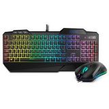 Krom KRUSHER – NXKROMKRSHRSP – Combo Gaming Teclado + Raton – Teclado Semi-Mecánico Retroiluminado, Ratón con Sensor Optico 6400 DPI LED 6 colores