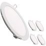 Led Atomant Pack 5X Panel Downlight LED Redondo Plano, 20 W, Blanco Frio, Talla Única, 5