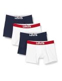 Levis Hombre Solid Basic Boxers (4 Unidades) Boxer Shorts, Blanco y Azul Marino, L