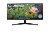 LG 29WP60G-B – Monitor Gaming UltraWide 29 pulgadas, 75Hz, 1 ms, 1000:1, 250nit, sRGB 99%, 21:9, HDMI, DisplayPort, Estabilizador de Negros, Conectividad Universal, Color Negro