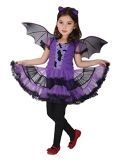 Licus Disfraz de murciélago para niña, Halloween, disfraz con alas, disfraz de Halloween, niño, carnaval, fiesta, vestido tutu (púrpura, 3-4 años)