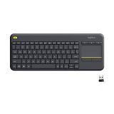 Logitech K400 Teclado Táctil Inalámbrico Plus para TV con un Control Multimedia y Panel Táctil, Teclado HTPC
