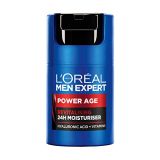 LOréal Crema hidratante para hombre, Antiarrugas y antienvejecimiento, Con ácido hialurónico hidratante para el envejecimiento, Para pieles secas y apagadas, Men Expert Power Age, 50ml