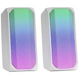 Mars Gaming MSRGBW, Altavoz Bluetooth Potente 15W, RGB Full Mesh, 2 Drivers Activos, Blanco