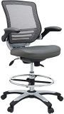 Modway Edge Silla de Dibujo, Plástico, Malla, Poliuretano, Cromo, Gris, 70 x 70 x 105 cm