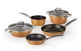 Monix Copper – Batería 5 piezas, aluminio forjado, antiadherente sin PFOA, apto todo tipo de cocinas