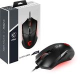 MSI Clutch GM08 – Ratón para Videojuegos (USB simétrico, LED Rojo, Sensor óptico Paw 3519, conmutador
