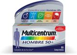Multicentrum Hombre 50+ Complemento Alimenticio Multivitamínico y Multimineral Para Hombres 50+, Sin Gluten, 90 Comprimidos