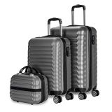 NEWTECK Juego Maletas y Neceser 3 pzs, Maleta Mediana y Pequeña 20″(53×33,5x22cm) + 24