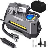 Oeream Compresor Aire Coche Portátil DC 12V 150 PSI Inflador Ruedas Coche con Apagado Automático, Luz LED
