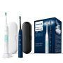Philips Sonicare ProtectiveClean 5100 HX6851/34 – Cepillo de dientes sónicos con 3 programas de limpieza, control de presión, estuche de viaje, color blanco y azul, 1 Unidad (Paquete de 1)