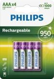 PHILIPS Pilas AAA – Pilas Recargables HR03 – NiMH 1.2V – 1000 Recargas – 950mAh