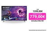 TV LED 139,70 cm (55″) Sony XR-55X90J BRAVIA XR FULL ARRAY , Google TV, 4K HDR, XR Cognitive Processor, XR Triluminos Pro