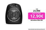 Solac Elogio – Calefactor, 2000W, 2 intensidades, función ventilador, protector térmico, termostato, asa transporte, negro