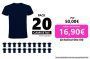 Pack 20x Camisetas Algodón 100% Marca Crossfire, basica, 160grs