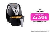 Freidora de aire Alpina 3,2L 1500W temporizador inox/negro