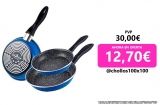 MAGEFESA K2 azul – Lote de 3 sartenes (20/24/28) cm exterior color azul