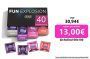 Durex Preservativos Mixtos Fun Explosion Sabor Fresa, Dame Placer, Sensitivo Suave y Contacto Total, 40 Condones, 52 y 56 mm