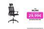Silla de oficina ergonomica negra con respaldo en malla de nylon edm