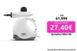 Solac – Limpiador a Vapor de Mano Steam Jet 1200W. Vaporeta a 3 Bares de presión capacidad 175ml con deposito gel hidroalcohólico. Multiusos Tapicería de Coche, Hogar, Cocinas, Alfombras, Cristales, Sofá