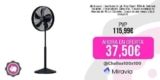 Mellerware – Ventilador de pie Brizy Stand. 50W de Potencia. Oscilante. 3 Velocidades. Silencioso. 5 aspas metálicas de Aluminio de 40 cm Diámetro. Caudal de aire fresco y fácil transporte
