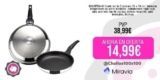 MAGEFESA ® Comte set de 2 sartenes 18 + 24 cm, fabricada íntegramente en acero inoxidable, antiadherente triple capa, apta para todo tipo de cocinas, incluido inducción, apta lavavajillas, fácil uso