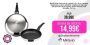 MAGEFESA ® Comte set de 2 sartenes 18 + 24 cm, fabricada íntegramente en acero inoxidable, antiadherente triple capa, apta para todo tipo de cocinas, incluido inducción, apta lavavajillas, fácil uso