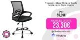 T-Lovendo – Silla de Oficina con Soporte Lumbar, Acero, Negro, Universal