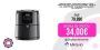 Freidora sin Aceite 4L – freidora de aire caliente con 1400W – Freidora de aire negra, Carcasa Con Acero Inoxidable, – 8 Modos air fryer – pantalla LED táctil – cesta antiadherente, temporizador, Inox, Just Perfecto