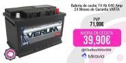 Batería de coche 74 Ah 640 Amp 24 Meses de Garantía VARTA