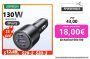 UGREEN-cargador USB tipo C para coche, dispositivo de carga rápida de 130W, para Xiaomi, iPhone 15, 14 Pro, portátiles, Tabet, PD3.0