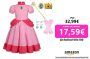 Coseaon Peach Cosplay Disfraz Niña Peach Princesa Vestido de Melocotón con Corona Guantes Varita de Mágica Difraces Halloween Navidad Carnaval 4-15 años (150 (11-12 años))