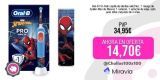 Oral-B Pro Kids cepillo de dientes eléctrico, 1 mango de Spider-Man de Marvel, 1 cabezal, 1 estuche de viaje, apto para niños mayores de 3 años