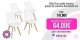 Pack 4 Sillas Fina estilo nórdico patas de madera 83x43x54 cm