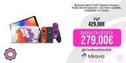Nintendo Switch OLED Pokemon Skarlet y Violeta Versión japonesa++Enchufes europeos, compatible con España