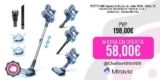 PRETTYCARE-Aspiradora Escoba sin Cable W200, 20kPa, 30 minutos con Indicación de Potencia, 4 en 1, Inalámbrica, Escoba Eléctrica