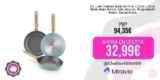 Bra – Lote 3 Sartenes Nordik Set 18 cm + 22 cm + 26 cm, Diseño Actual, Robusta, Aptas Inducción, Mango Imitación Madera, Aluminio Forjado