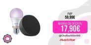 Pack de Echo Pop Altavoz inteligente con Alexa, Antracita + Bombilla inteligente Philips Smart LED, 8,5 W (Eq. 60 W) A60 E27, Luz Blanca y Colores