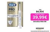 Oral-B Pro Series 3 Cepillo de Dientes Eléctrico con Mango Recargable y 2 Cabezales, Diseñado por Braun, Regalos Originales para Mujer y Hombre – Blanco